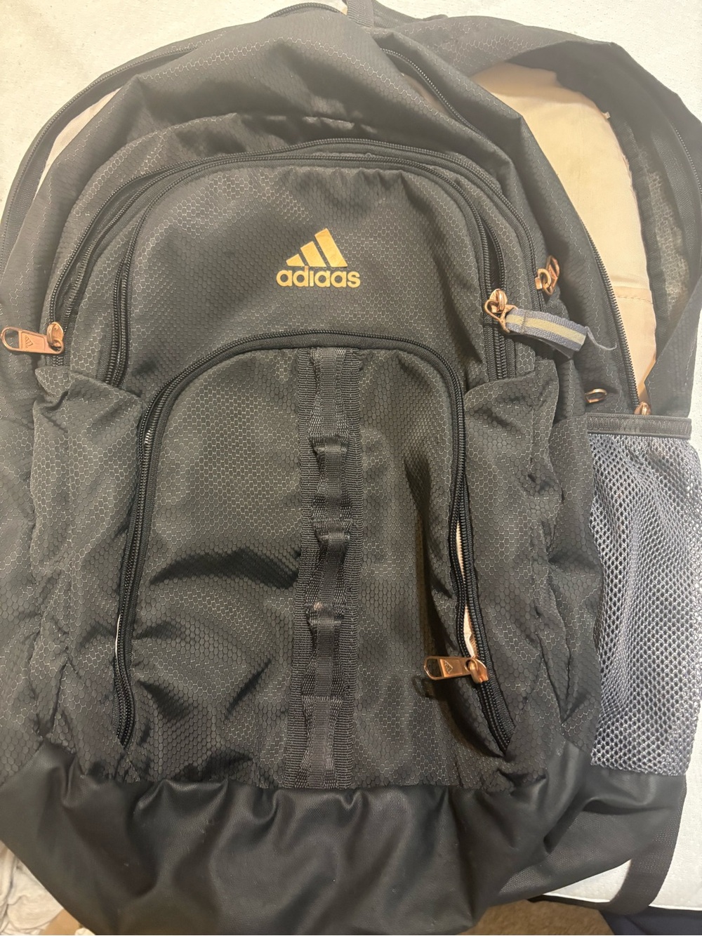 adidas Black Backpack with Gold